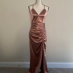 Rose gold satin dress